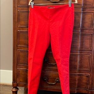 Red skinny leg pants